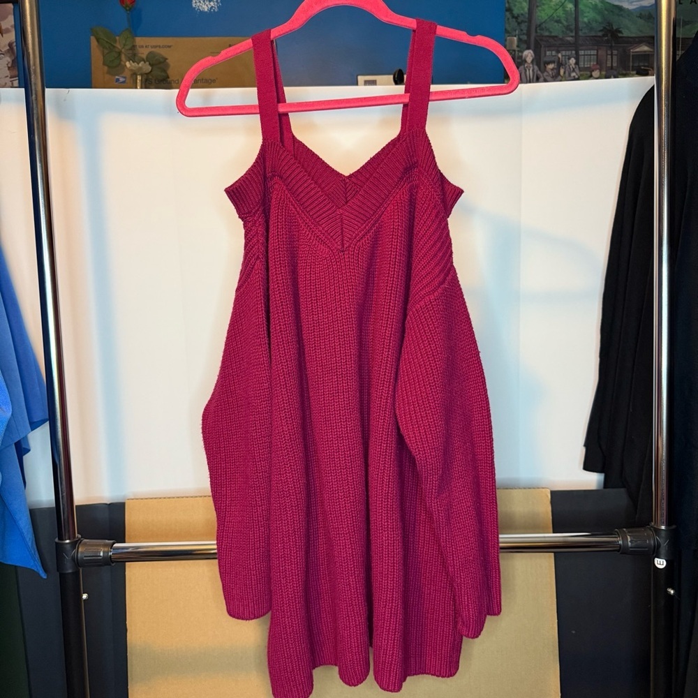 Torrid size (22/24) Burgundy Off-Shoulder Sweater - Picture 6 of 11
